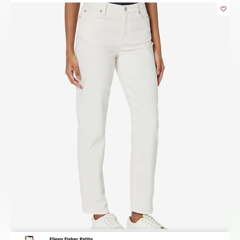 Eileen Fisher White Straight Ankle Jeans size 4